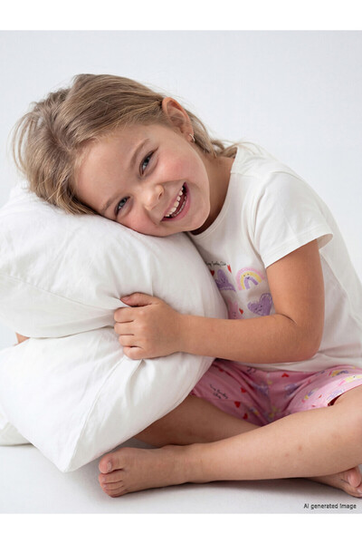 LC Waikiki Esvab • Modern & Distinctive Zero Roba Collar Girls' Shorts Pajama...