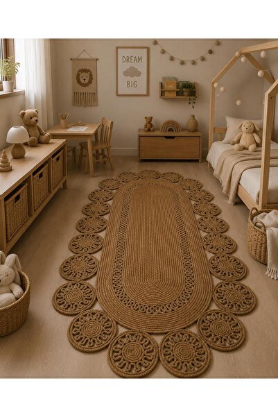 AK SÜRMELİ Jüt Kilim, Paspas, Mutfak Halısı, Banyo Paspası, Kilim, Halı, Otur...