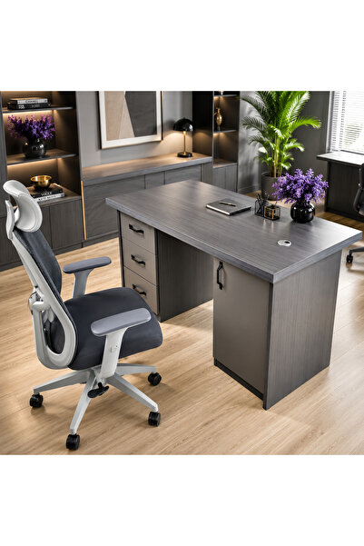 Mobila Birou Orient Birou Office 140x70 cm, Gri 1801, PAL Melaminat, Birou Ca...