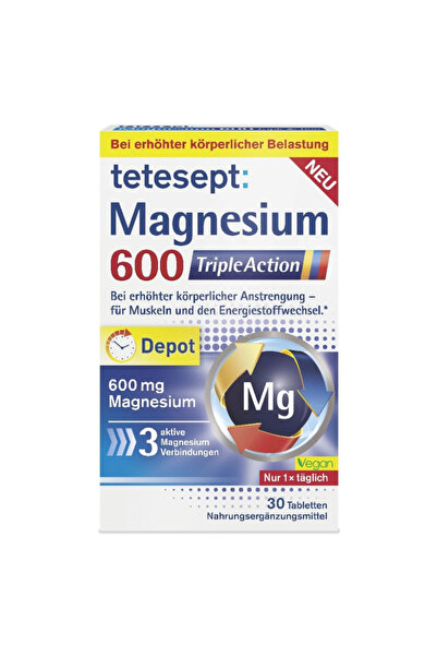 tetesept Magnesium 600 Triple Action – Υψηλή Δόση 600mg Μαγνήσιο με 3 Ενώσεις...