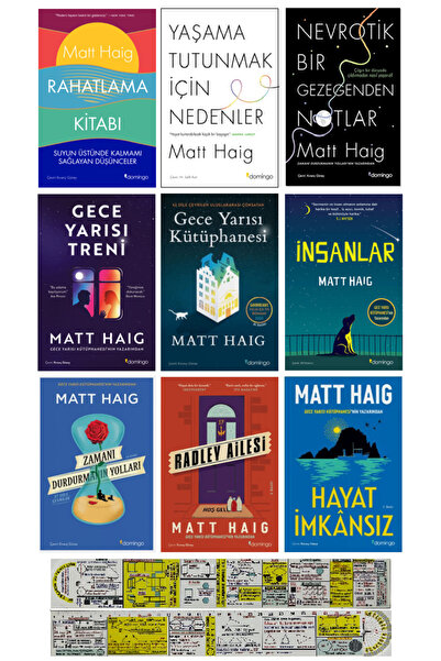 Domingo Yayınevi Matt Haig 9 Kitap Set / Gece Yarısı Treni - Gece Yarısı Kütü...