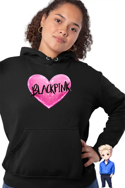 OEM Γυναικείο Φούτερ με κουκούλα BlackPink Καρδιά K-pop Εμπορεύματα