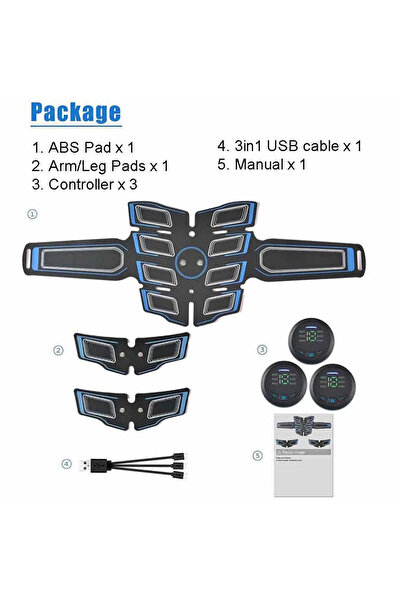 Choice1 حزام تدريب إلكتروني محمول قابل لإعادة الشحن عبر USB، جهاز تدريب عضلات...