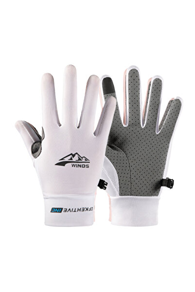 Choice9 L st130-white Fishing Gloves Ice Silk Touchscreen Non-Slip Fitness UV...