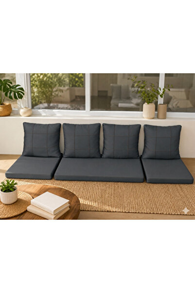 HAPPYNIGHT 6 cm Sponge Floor Cushion and Throw Pillow Set – Modern Seating Cu...