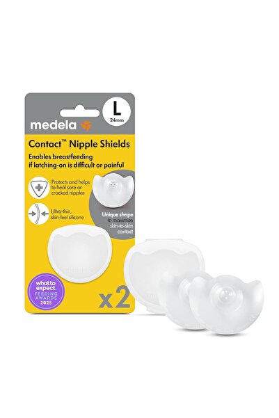 Medela واقيات حلمات الثدي للرضاعة الطبيعية، مقاس 24 مم متوسط، لمشاكل التثبيت،...