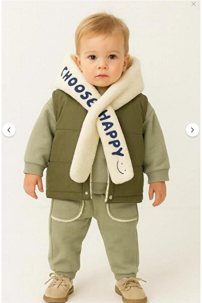 aykidsclup Baby Boy 3-Piece Winter Tracksuit Set – Fleece Shawl, Hooded Vest,...