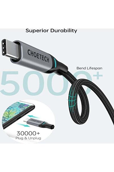 CHOETECH 2-Piece USB C To USB C Braided Cable Black