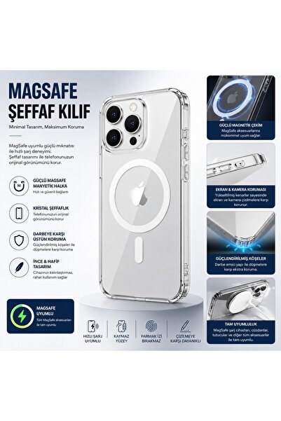 iPhone 11 Magsafe Destekli şeffaf kılıf