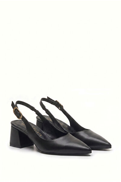 Les Chatelets Été en Ville Pantofi cu toc negri tip slingback |   Vârf ascuți...