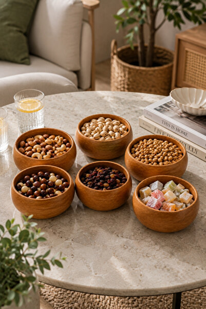 lunyahome 100% Natural Oak & Beech Wood Snack Bowl, Nut Bowl, and Turkish Del...