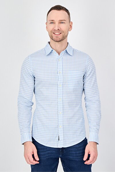 Dockers Men Slim Fit Checkered Long Sleeve Casual Shirt, Multicolor