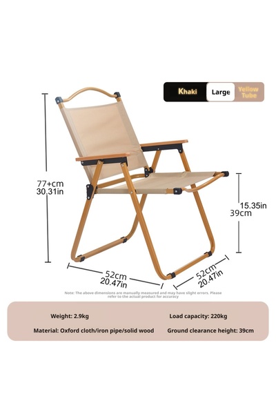 HI-FINE Folding Camping Chair, Portable Kermit Chair with Solid Wood Armrests...