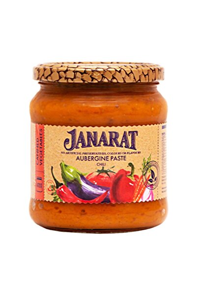 JANARAT Armenian Aubergine Paste with Chili - Flame-Roasted Eggplant & Red Pe...