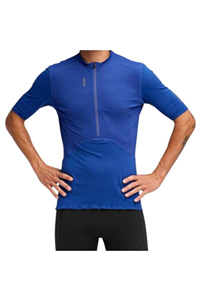 hoka Ανδρικό T-shirt Skybreeze Κοντομάνικο με Φερμουάρ FW 2025-Μπλε-L