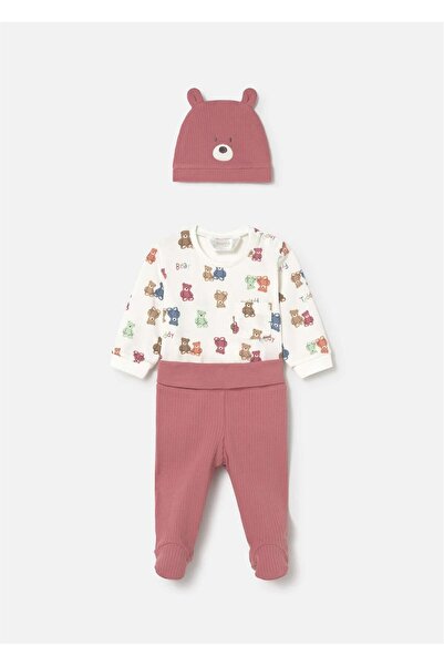 MAYORAL Baby 3-Piece Hat and Booties Set Tile 1504