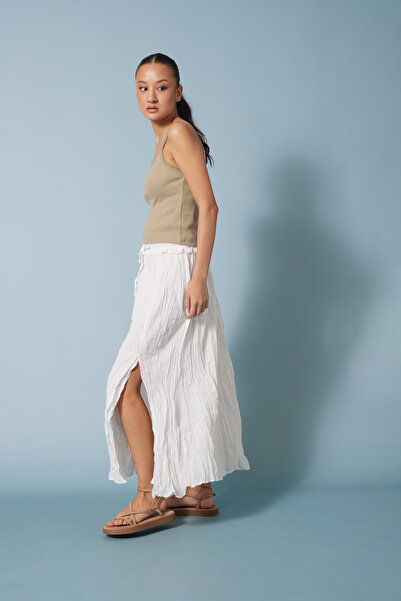 Nisan Tulle Detailled Tank Top with Collar