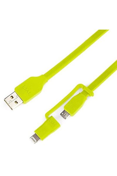TYLT Cablu de date Flyp-Duo, Lightning/Micro USB, 0,3 m, USB reversibil, Verde