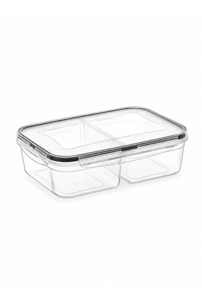 FERAH PLASTİK 2-Compartment Lockable Storage Container 1+1 Liter – Dry Fruit,...
