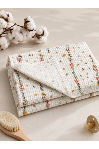 ngn collection بطانية بيبي وافل 100% قطن بيبي بايك 110x140 سم بطانية أطفال بن...