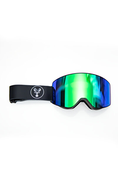 Profesyonel Kayak/Snowboard Gözlüğü Mıknatıslı Model Yeşil-Siyah