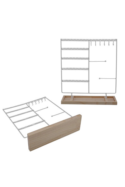 OEM Cutie bijuterii cu 5 etaje, 90 gauri, alb, organizator
