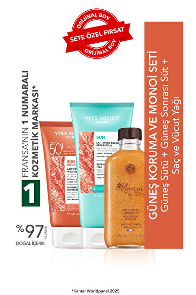 Yves Rocher Güneş Koruma ve Monoi Seti- 50 SPF Güneş Sütü 150 ml&Güneş Sonras...