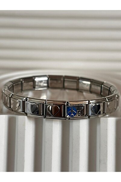 bijoux uniques سوار إيطالي على شكل قلب مع نقش let's go charmlı من شركة طائرات...
