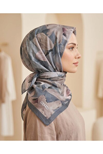 Sultan Eşarp Sultan Fresh Cotton Scarf - Lily Pattern - Sfe028-08