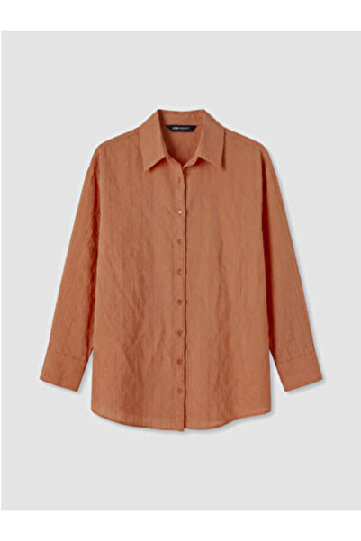 LC Waikiki New Season Orange Striped Oversize Women's Shirt Tunic