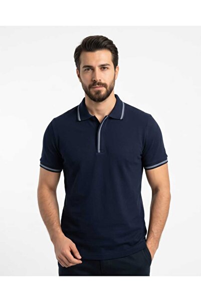 Özeniş Erkek Polo Yaka Slim Fit %100 Pamuk Waffle Kumaş T-Shirt