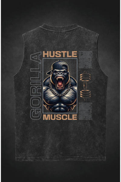 FREAK T-SHIRT Washable Oversize Zero Sleeve Gym Tank Top – Vintage Distressed...
