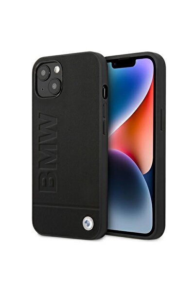 BMW Husă BMHCP14MSLLBK pentru iPhone 14 Plus 6.7 ", negru, negru, imprimeu piele