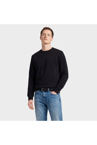Gant Erkek Siyah Regular Fit Bisiklet Yaka Sweatshirt
