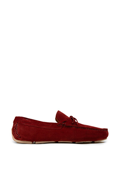 Deery Men's Genuine Suede Red Loafers