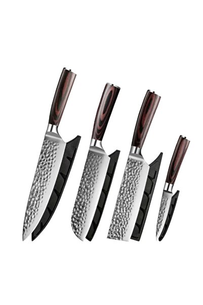 hocho Set 4 cutite profesional, otel japonez HRC 60 calire manuala, maner Del...