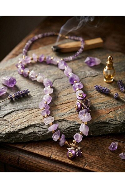 THE GEM STORIES JEWELRY Κολιέ Αμέθυστου Λάμψης