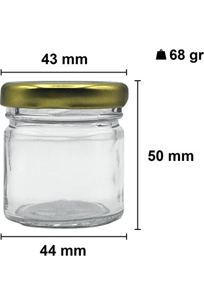 Genel Markalar 20 Adet Mini-küçük Cam Kavanoz Numune, Mama, Düğün Ve Kına Şekerleme Kavanozu 40ml.