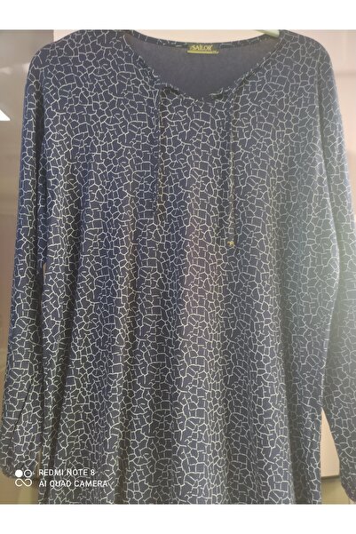 Butik قماش قطني مرن مقاس 4xl كبير الحجم باللون الأزرق الداكن