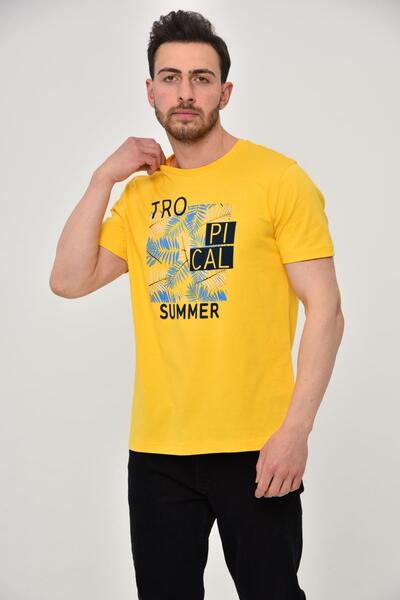 Arma Ar-Ma Men's Crew Neck T-Shirt with Text Print Regular Fit Combed Cotton ...