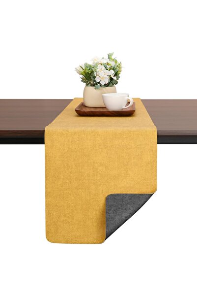 OEM Runner de masă modern din piele sintetică gri–galben 30x183