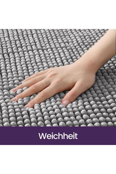 OEM Set de covorașe de baie Super Absorbante, set 2 bucăți, moi, gri, 40x60 cm
