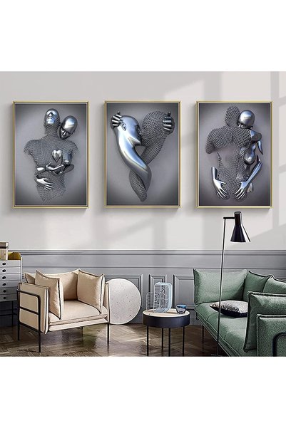 OEM Tablou Decorațiune de Perete Poster Artistic Triptic 3 Piese 60x80 cm