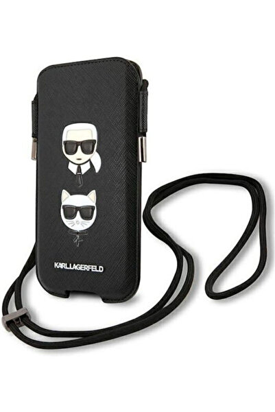 Karl Lagerfeld Saffiano Karl & Choupette Head S/M Κάλτσα & Θήκη Μαύρο KLHCP12...