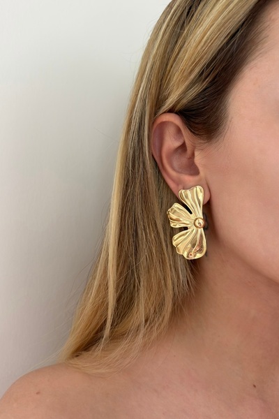 Lavian Accessories Papatya Gold Hafif Küpe