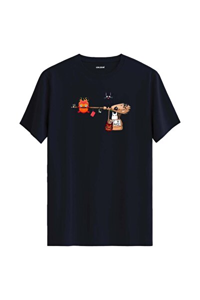 Colermi Witch Cat and Cute Spirits Design T-Shirt