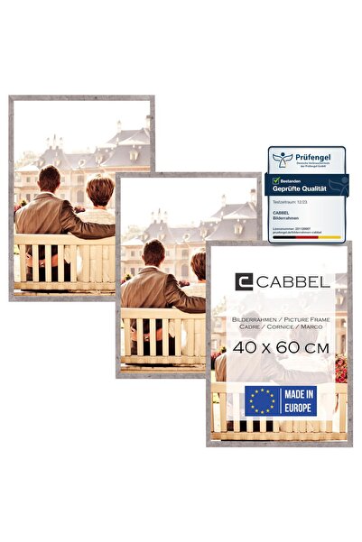 OEM Set de rame foto 3 bucăți din lemn 40x60 cm Culoare Gri Beton