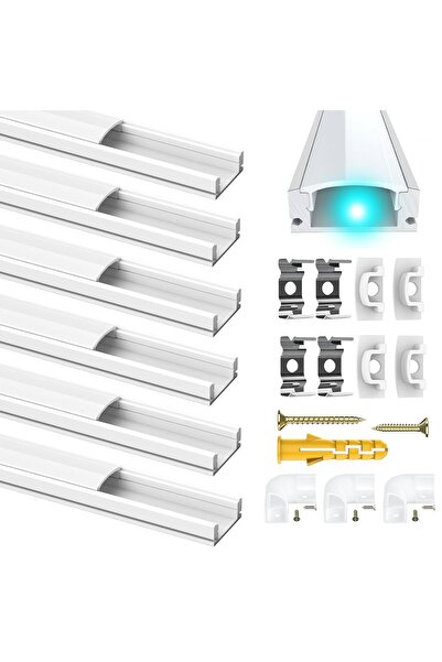 OEM Chesbung Profil Listwa LED Aluminiu Set de 6 buc 1 m Formă U Alb