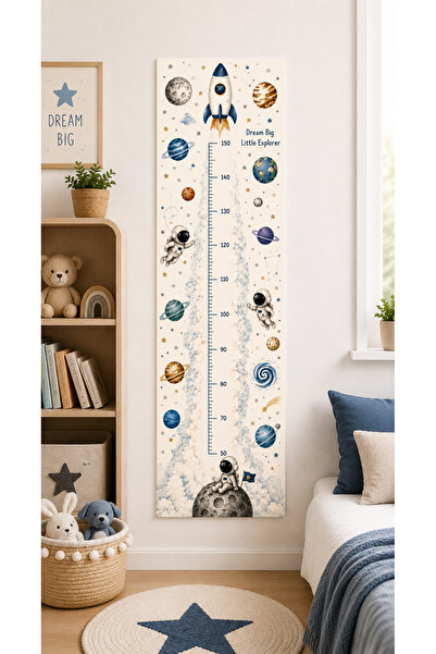 MaisonVelinCo Uzay Roketi Temalı Boy Ölçer Duvar Stickerı Çocuk Odası Dekoru