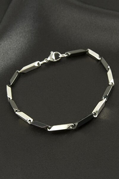 Generic Brand Square Chain Steel Bracelet - Black